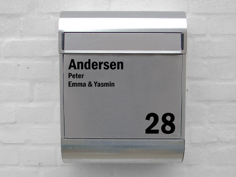 Navneskilt Postkasse DesignA1
Varenr. 18722